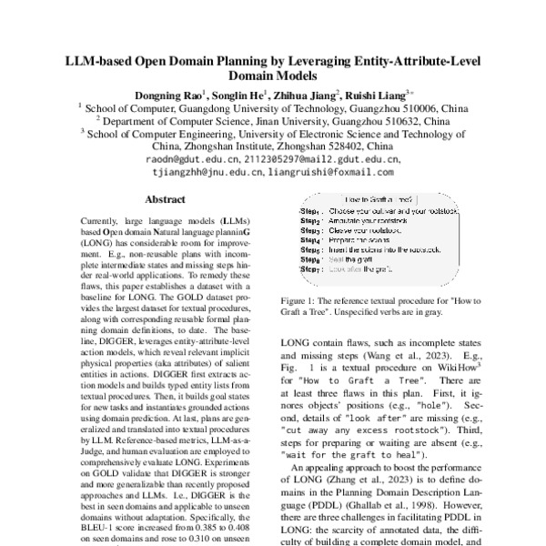 LLM-based Open Domain Planning by Leveraging Entity-Attribute-Level ...