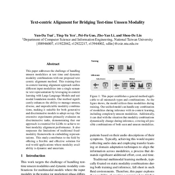 Text-centric Alignment for Bridging Test-time Unseen Modality - ACL ...
