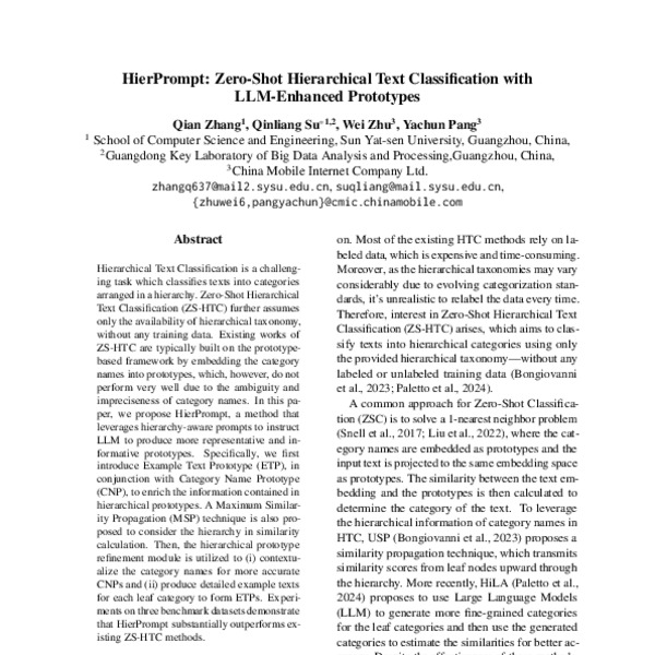 HierPrompt: Zero-Shot Hierarchical Text Classification with LLM ...