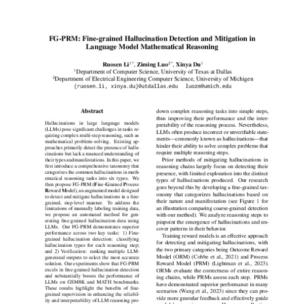 FG-PRM: Fine-grained Hallucination Detection and Mitigation in Language ...