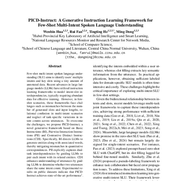 PICD-Instruct: A Generative Instruction Learning Framework for Few-Shot ...