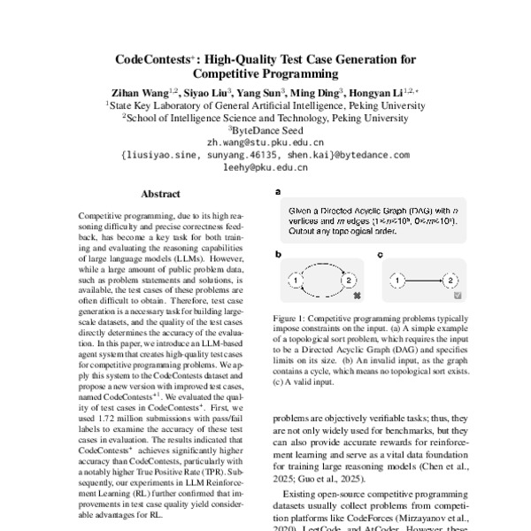 CodeContests+: High-Quality Test Case Generation for Competitive ...