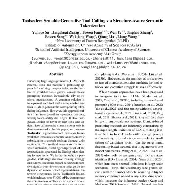 Toolscaler: Scalable Generative Tool Calling via Structure-Aware ...