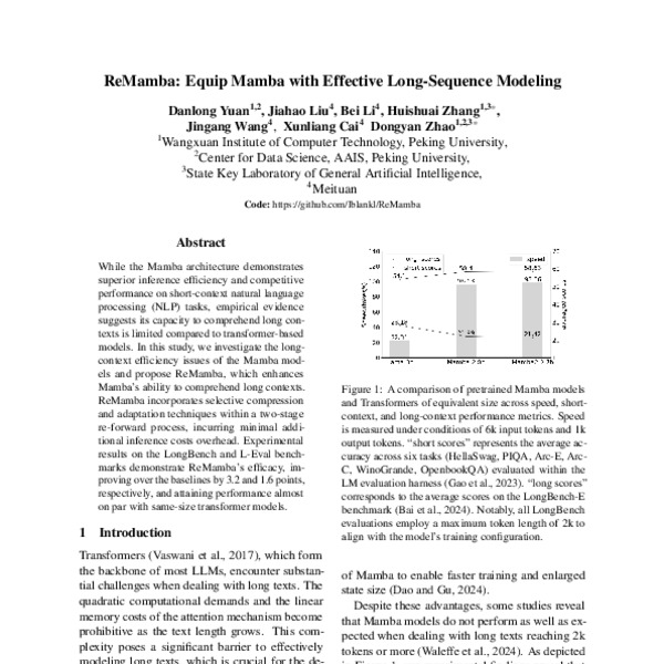 ReMamba: Equip Mamba with Effective Long-Sequence Modeling - ACL Anthology