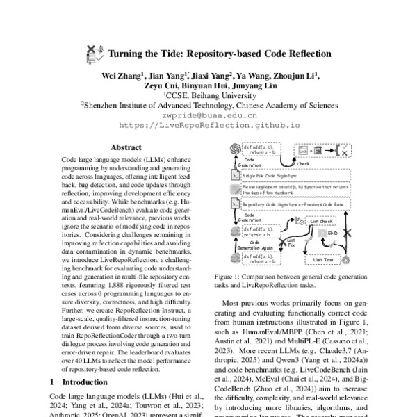 Turning the Tide: Repository-based Code Reflection - ACL Anthology