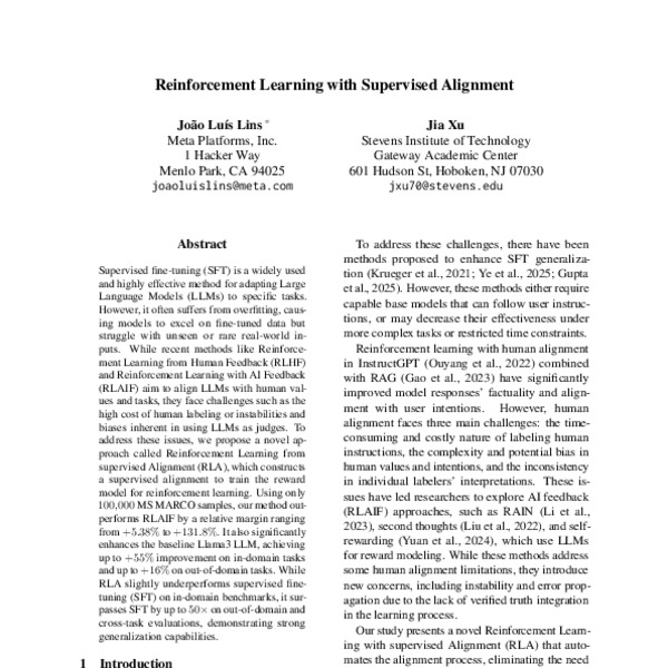 Reinforcement Learning with Supervised Alignment - ACL Anthology
