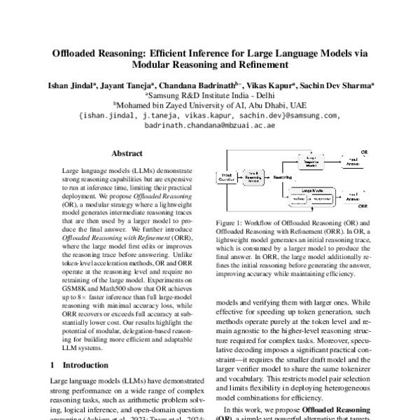 Offloaded Reasoning: Efficient Inference for Large Language Models via ...