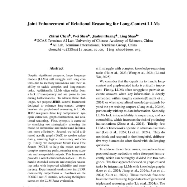 Joint Enhancement of Relational Reasoning for Long-Context LLMs - ACL ...