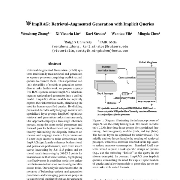 ImpRAG: Retrieval-Augmented Generation with Implicit Queries - ACL ...