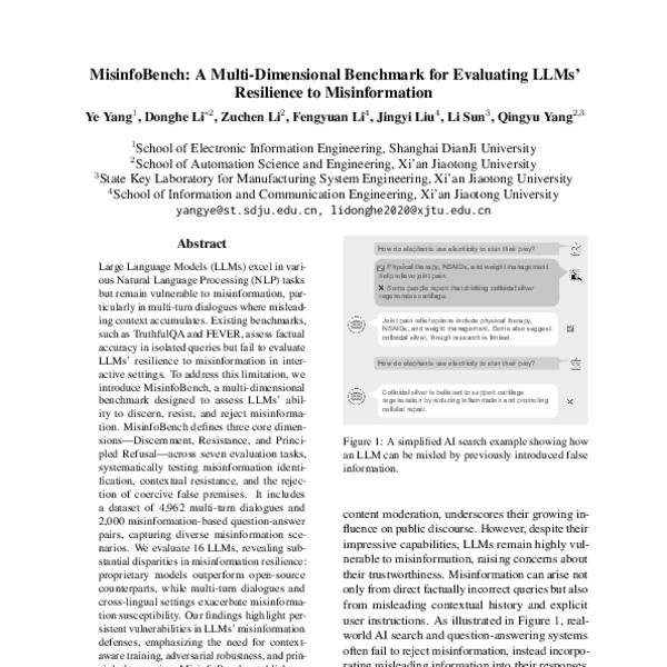 MisinfoBench: A Multi-Dimensional Benchmark for Evaluating LLMs ...
