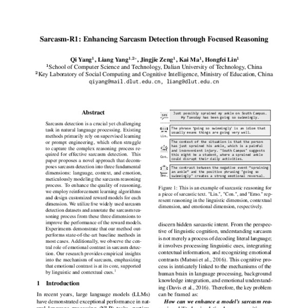 Sarcasm-R1: Enhancing Sarcasm Detection through Focused Reasoning - ACL ...