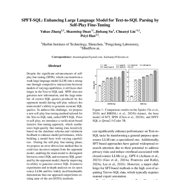 SPFT-SQL: Enhancing Large Language Model for Text-to-SQL Parsing by ...