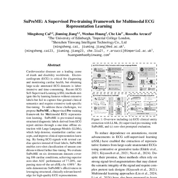 SuPreME: A Supervised Pre-training Framework for Multimodal ECG ...