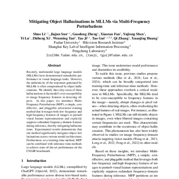 Mitigating Object Hallucinations in MLLMs via Multi-Frequency ...