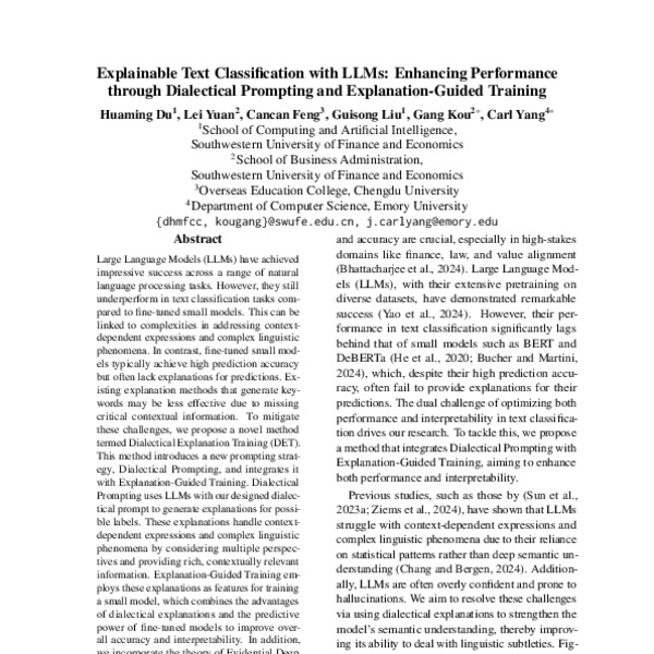 Explainable Text Classification with LLMs: Enhancing Performance ...