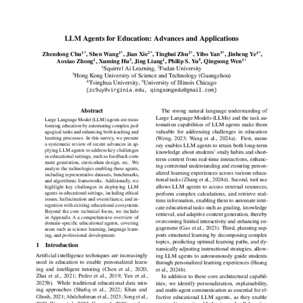 LLM Agents for Education: Advances and Applications - ACL Anthology