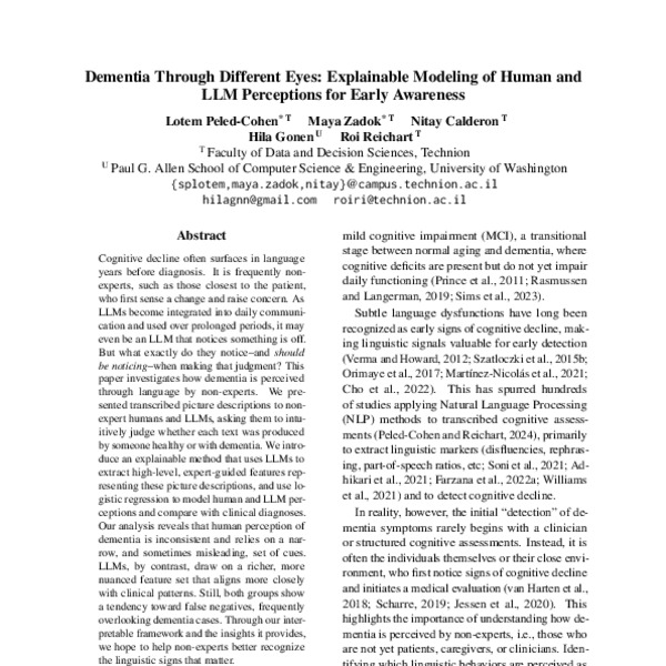 Dementia Through Different Eyes: Explainable Modeling of Human and LLM ...
