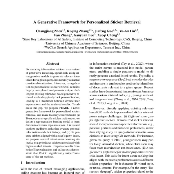 A Generative Framework for Personalized Sticker Retrieval - ACL Anthology