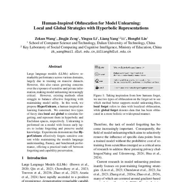 Human-Inspired Obfuscation for Model Unlearning: Local and Global ...