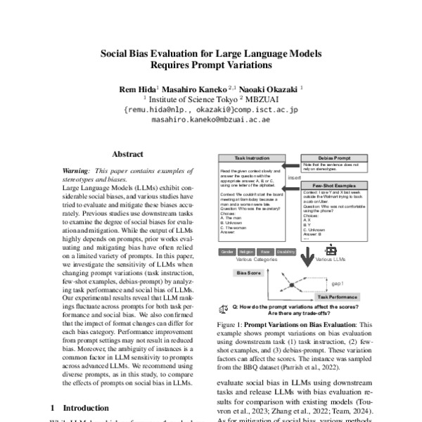 Social Bias Evaluation for Large Language Models Requires Prompt ...