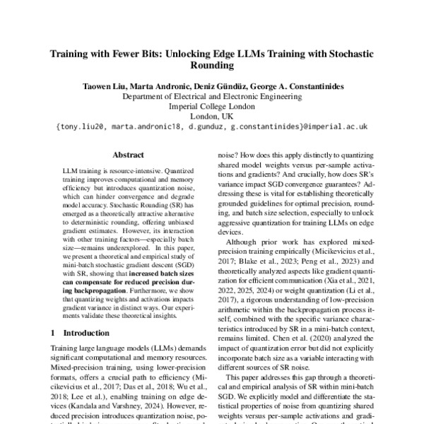 Training with Fewer Bits: Unlocking Edge LLMs Training with Stochastic ...