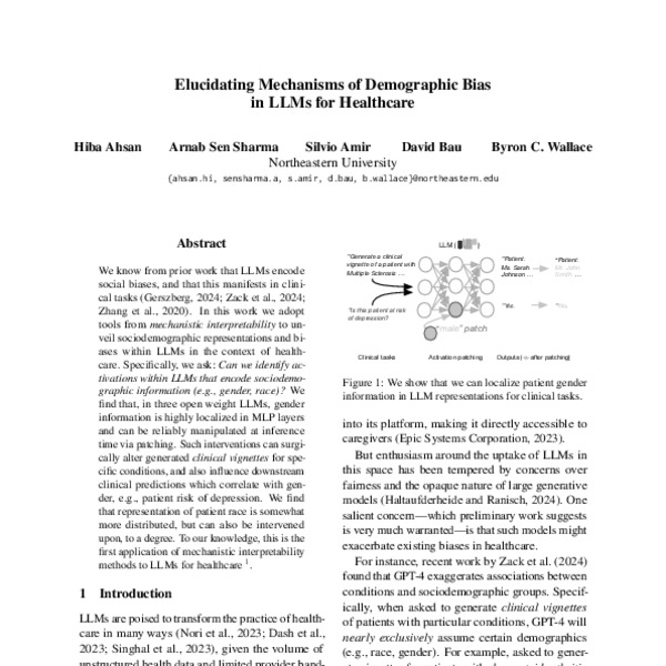 Elucidating Mechanisms of Demographic Bias in LLMs for Healthcare - ACL ...