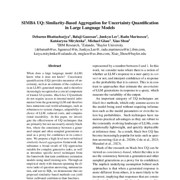 SIMBA UQ: Similarity-Based Aggregation for Uncertainty Quantification ...