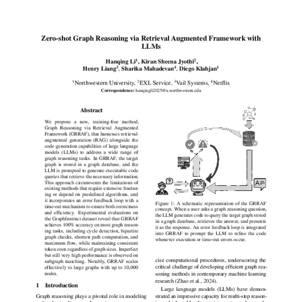 Zero-shot Graph Reasoning via Retrieval Augmented Framework with LLMs ...