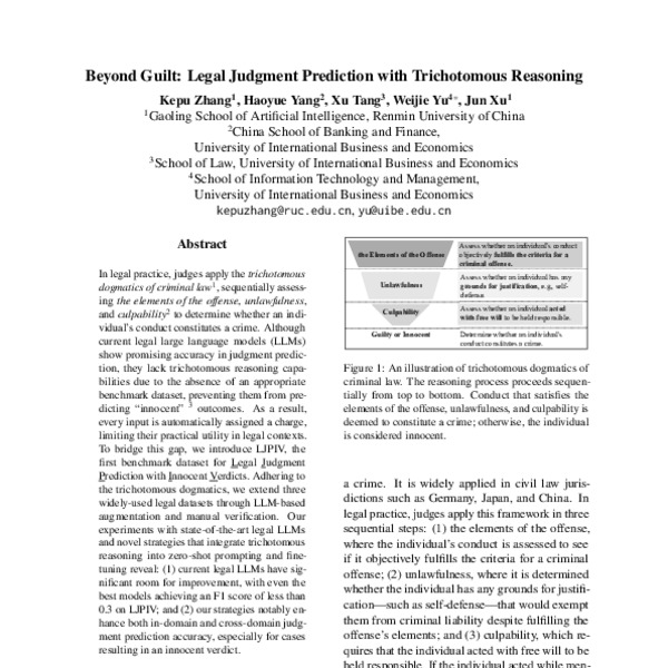 Beyond Guilt: Legal Judgment Prediction with Trichotomous Reasoning - ACL Anthology