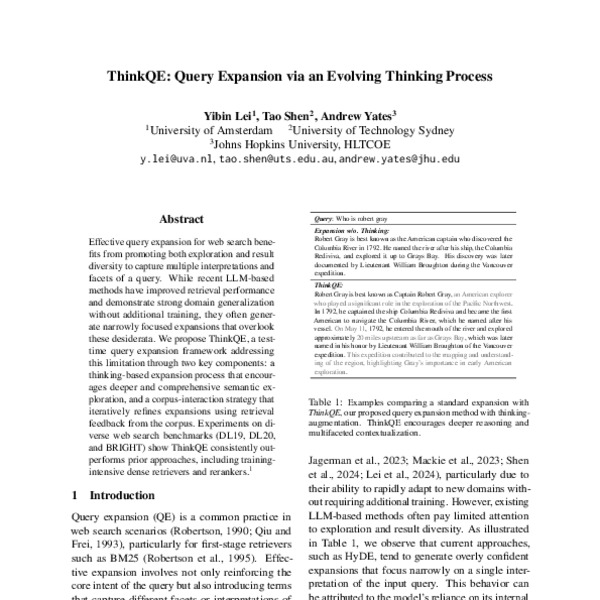 ThinkQE: Query Expansion via an Evolving Thinking Process - ACL Anthology