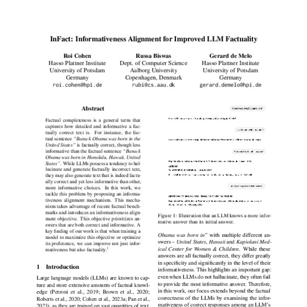 InFact: Informativeness Alignment for Improved LLM Factuality - ACL ...