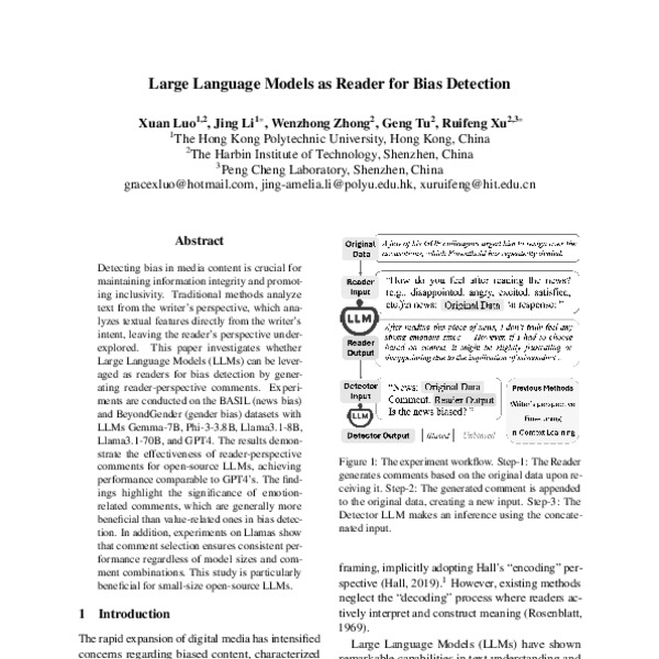 Large Language Models as Reader for Bias Detection - ACL Anthology