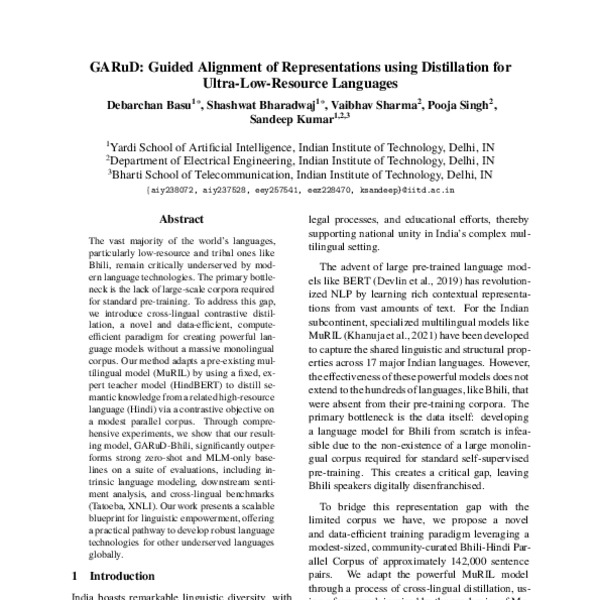 GARuD: Guided Alignment of Representations using Distillation for Ultra ...
