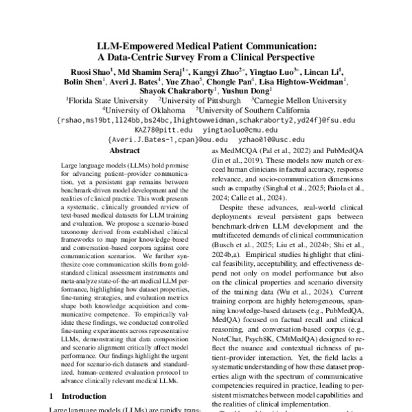 LLM-Empowered Patient-Provider Communication: A Data-Centric Survey ...