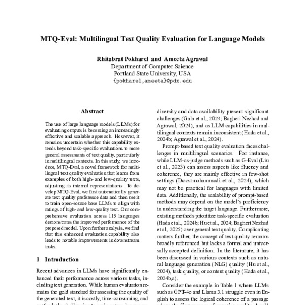 MTQ-Eval: Multilingual Text Quality Evaluation for Language Models ...