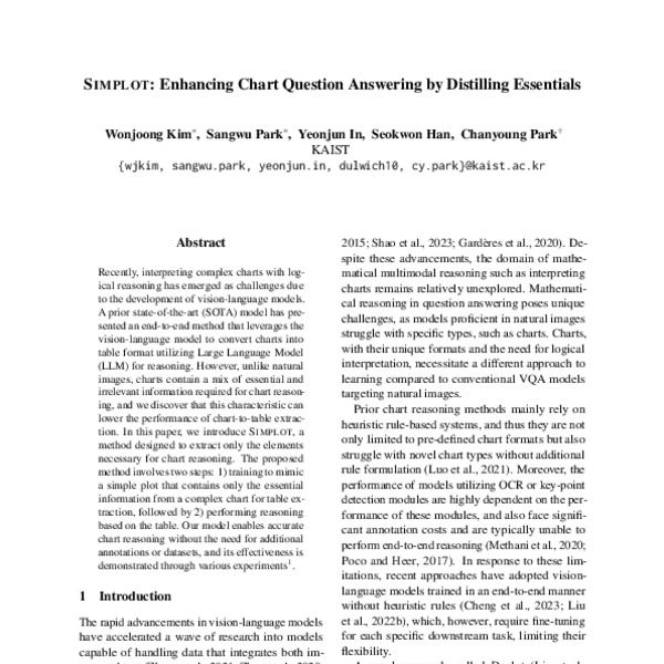 SIMPLOT: Enhancing Chart Question Answering by Distilling Essentials ...