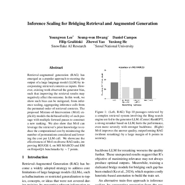 Inference Scaling for Bridging Retrieval and Augmented Generation - ACL ...