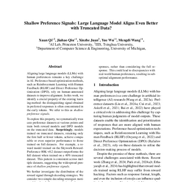Shallow Preference Signals: Large Language Model Aligns Even Better ...
