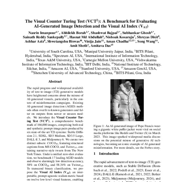 The Visual Counter Turing Test (VCT²): A Benchmark for Evaluating AI ...
