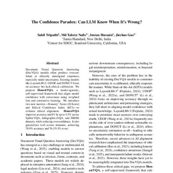 The Confidence Paradox: Can LLM Know When It’s Wrong? - ACL Anthology