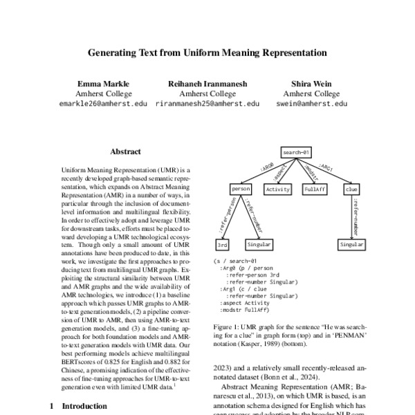 Generating Text from Uniform Meaning Representation - ACL Anthology