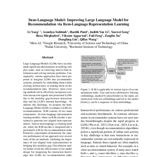 Item-Language Model: Improving Large Language Model for Recommendation ...