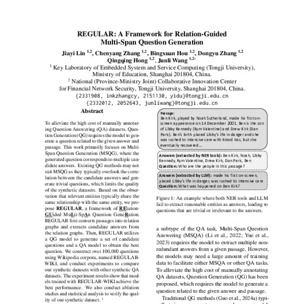 REGULAR: A Framework for Relation-Guided Multi-Span Question Generation ...