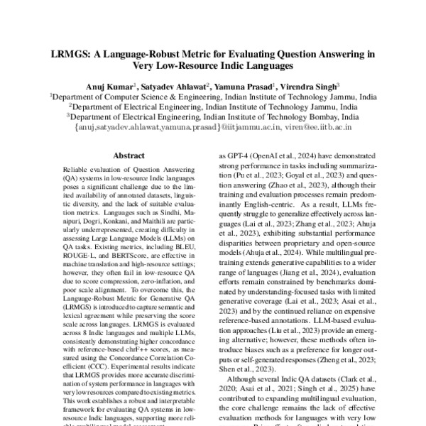 LRMGS: A Language-Robust Metric for Evaluating Question Answering in ...