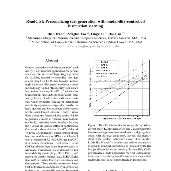 ReadCtrl: Personalizing text generation with readability-controlled ...