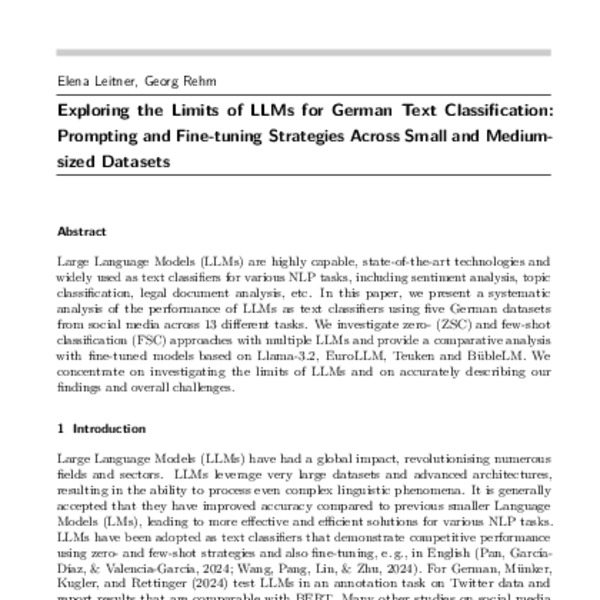 Exploring the Limits of LLMs for German Text Classification: Prompting and Fine-tuning Strategies Across Small and Medium-sized Datasets