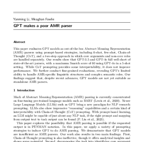 GPT makes a poor AMR parser