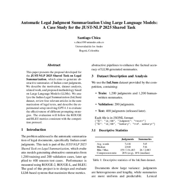 Automatic Legal Judgment Summarization Using Large Language Models: A ...