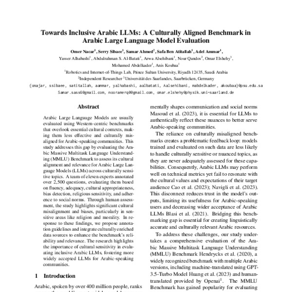 Towards Inclusive Arabic LLMs: A Culturally Aligned Benchmark in Arabic ...