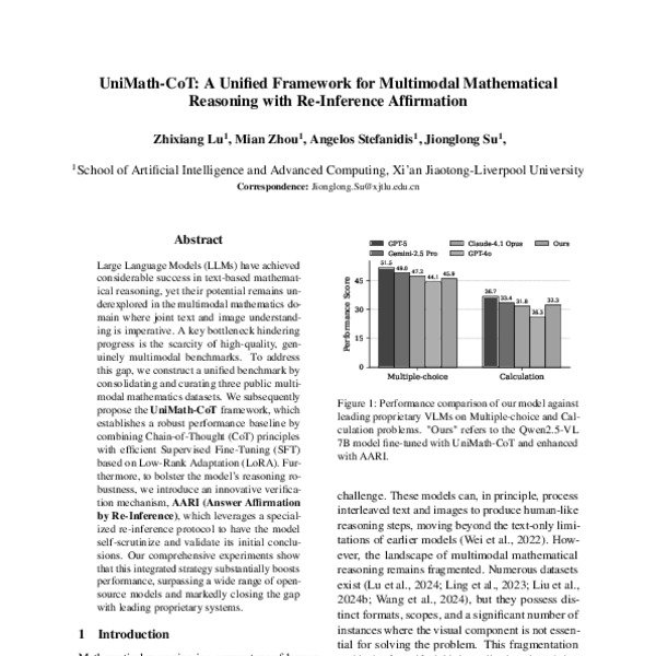 UniMath-CoT: A Unified Framework for Multimodal Mathematical Reasoning ...